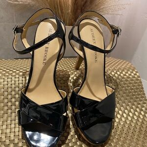 AUDREY BROOKE Olena Platform  Black sandals  size 7